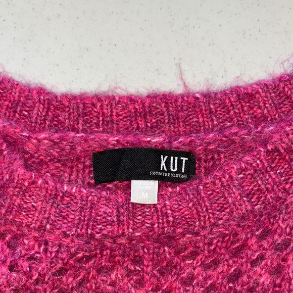 Kut From The Kloth Woman’s Medium Magenta Claudette Crewneck Sweater - Picture 2 of 7